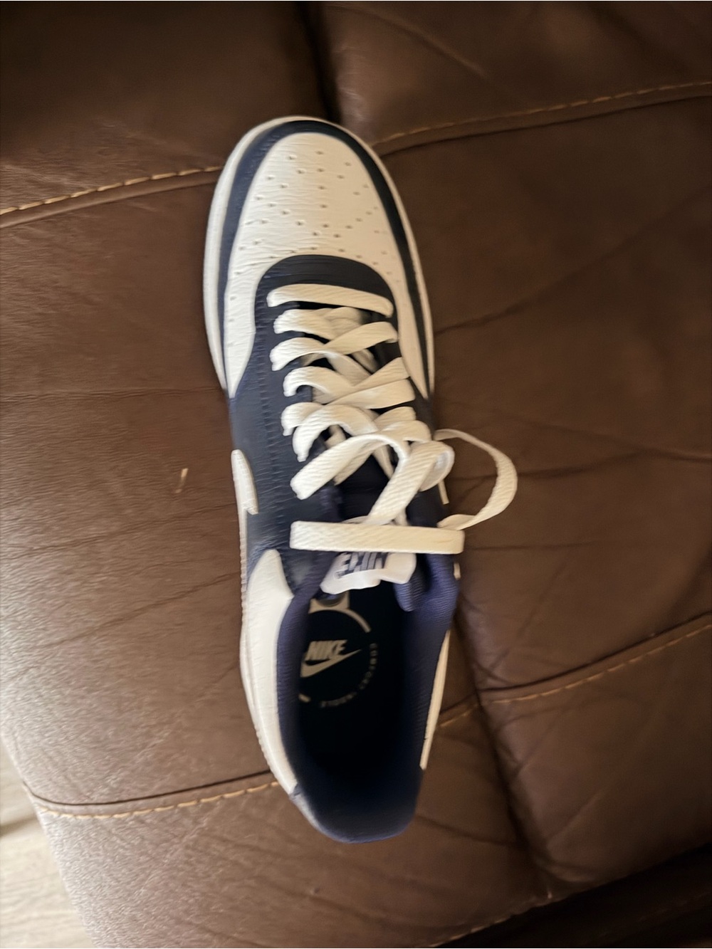 Nike Court Vision Lo in Midnight Navy and White - Picture 3 of 8